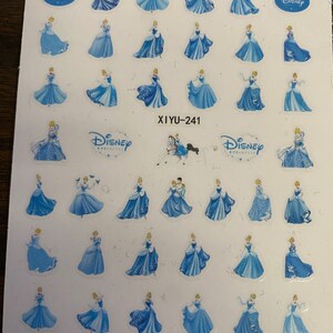 Set of 3D Nail Decals Princess Cinderella Themed  Nail Art Stickers