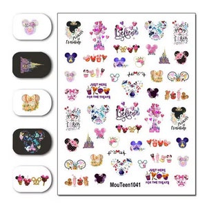 Set of Nail Decals Disney themed Water Nail Art Stickers