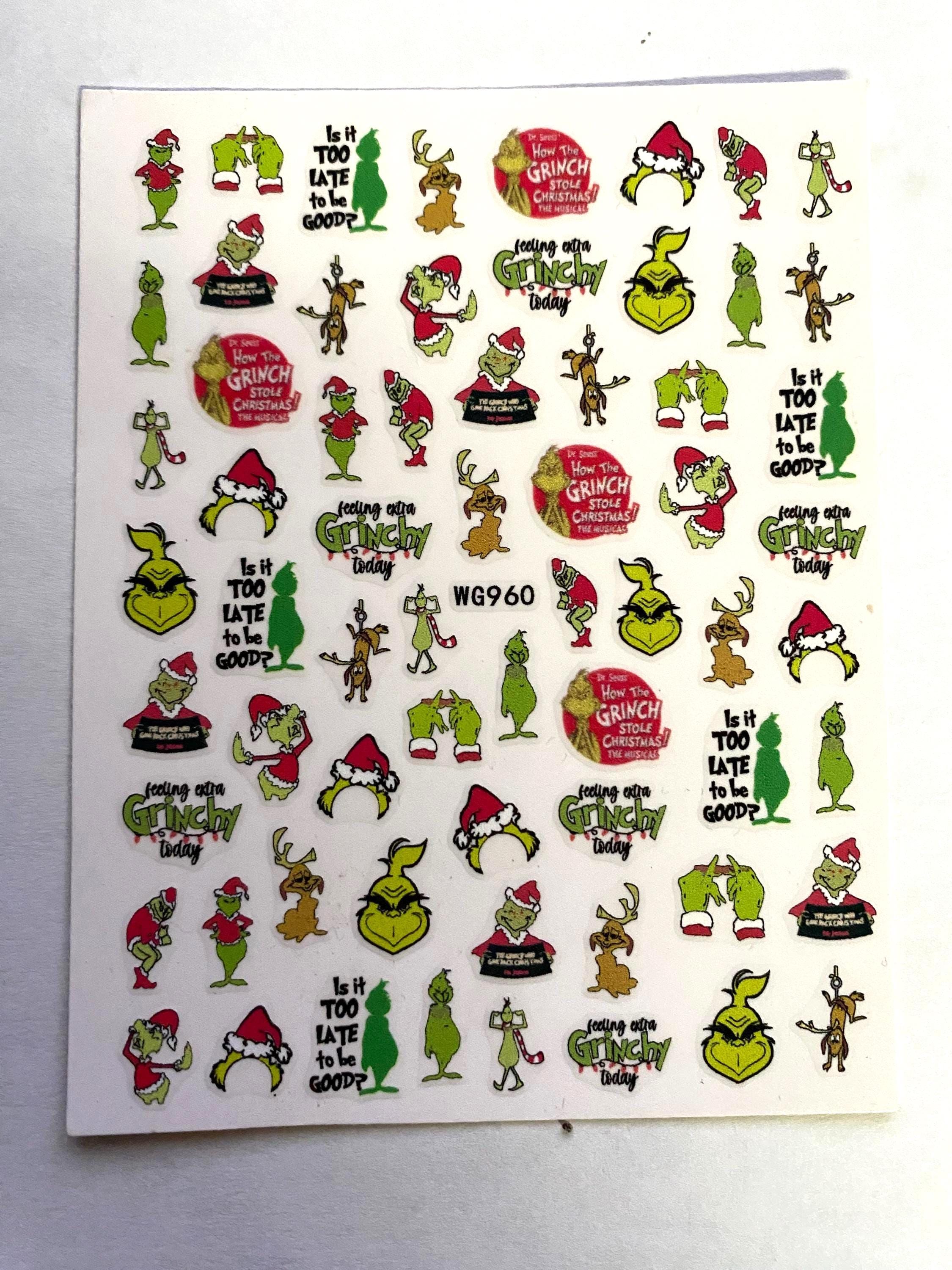 Set of 3D  Character Christmas Nail Decals Themed Christmas Nail Art Stickers