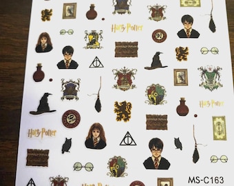 Set of 3D Character Themed Wizard Nail Art Stickers Themed Nail Decals