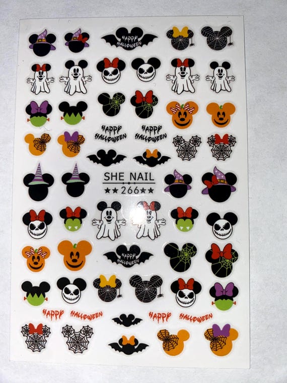 3D Halloween Nail Stickers, Mouse Themed Nail Art Decals, DIY Nails