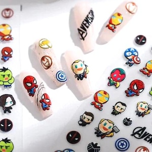 Set of  5D Character Super Hero Nail Art Stickers