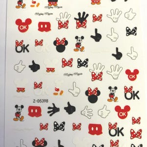 Set of 3D Nail Decals Character MouseThemed Nail Art Stickers