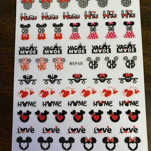 Set of 3D  Nail Decals  Mouse Themed Nail Art Stickers
