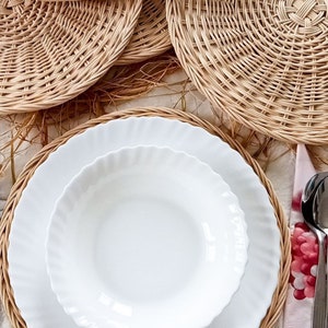 Handgefertigte Runde Rattan Tischsets, Korb Tischset, Bauernhaus Dekor, Boho Tisch Dekoration, Geschenk für Mutter, Geschenk für Sie