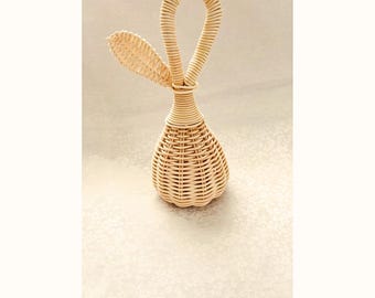 Boho Rattan Baby Rattle, Nursery Decor Accessory, Baby Photography Prop