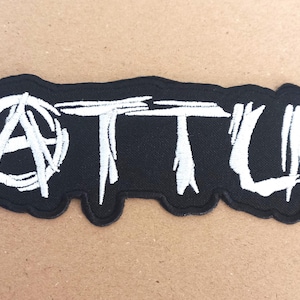 Rattus, logo, embroidered patch, punk, metal, crust, shaped
