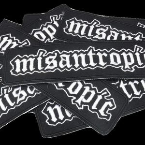 Misantropisk, logotyp, broderad lapp, skorpa, d-beat, Sverige