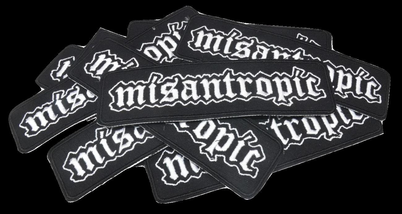 Misantropic, logo, embroidered patch, crust, d-beat, Sweden