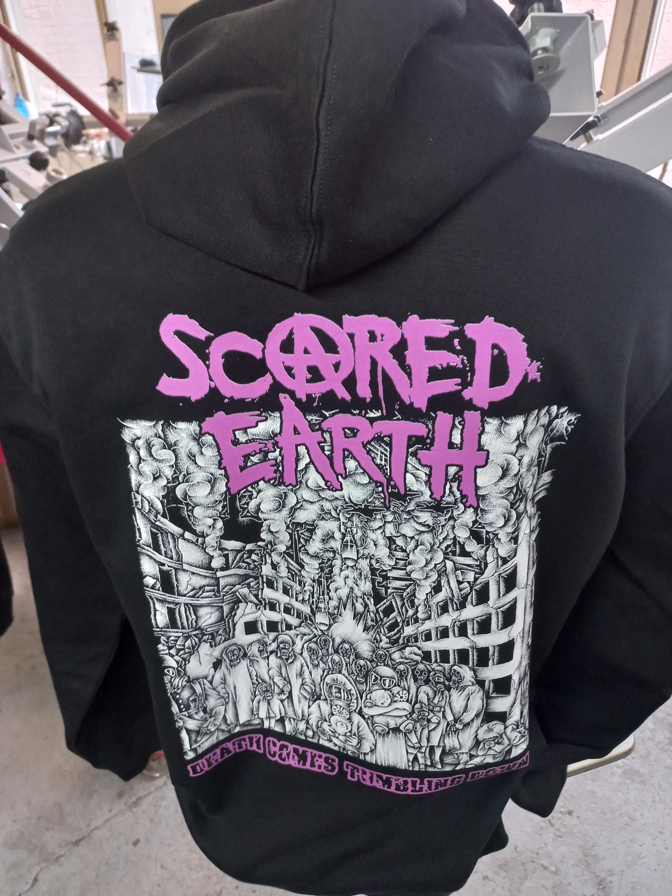 Scared Earth, Merch, Crust, Punk, Zipper Hoodie, Sweden, D-beat - Etsy