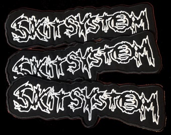 Skitsystem - logo, embroidered backpatch, punk, merch, crust, d-beat, Sweden punk