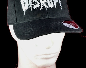 DISRUPT - logo, cap, crust, punk, grind, hardcore, embroidered logo
