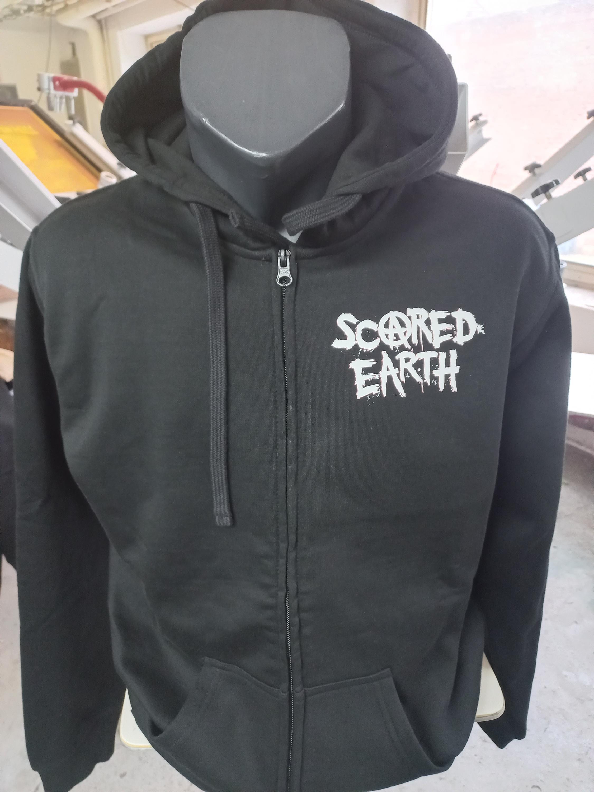 Scared Earth, Merch, Crust, Punk, Zipper Hoodie, Sweden, D-beat - Etsy