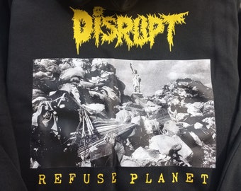 Disrupt - Refuse Planet, merch, crust, punk, zipper hoodie