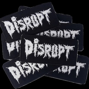 Disrupt, logo, patch ricamata, crosta, d-beat