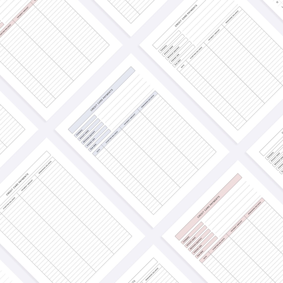 Printable Credit Card Payment Tracker | Printable Debt Tracker | Blue ...