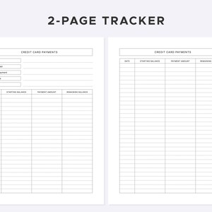 Printable Credit Card Payment Tracker | Printable Debt Tracker | Blue ...