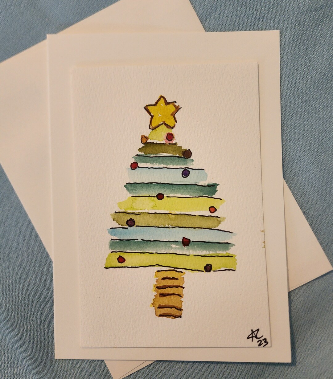 Hand Painted 5x7 Christmas Cards - Etsy