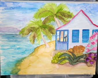 Original Watercolor Art - The Beach House