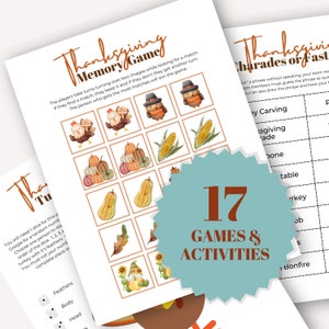 Thanksgiving Party Games | Thanksgiving Activities | Instant Download | Thanksgiving Kid Game | Thanksgiving Dinner | Thanksgiving Printable