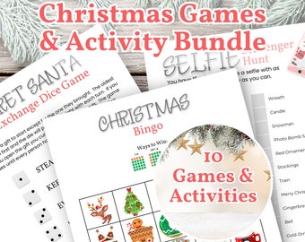 Christmas Game Bundle, Fun Christmas Games, Christmas Games For Adults Kids Families, School Party Activities, Christmas Trivia