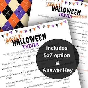Halloween Trivia Game, Adult Halloween Party, Trivia Games Printable