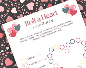 Valentine’s Dice Game | Roll a Heart Game | Candy Dice Game | Valentine’s Day Party