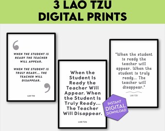 When the Student is Ready Lao Tzu Quote: PDF Digital Print Download - Motivating Wall Art for Self-Discovery, Growth and Lifelong Learning