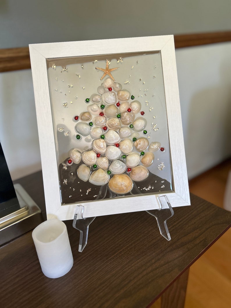 White Shell Christmas Tree With Starfish Topper Holiday Decoration Gift ...