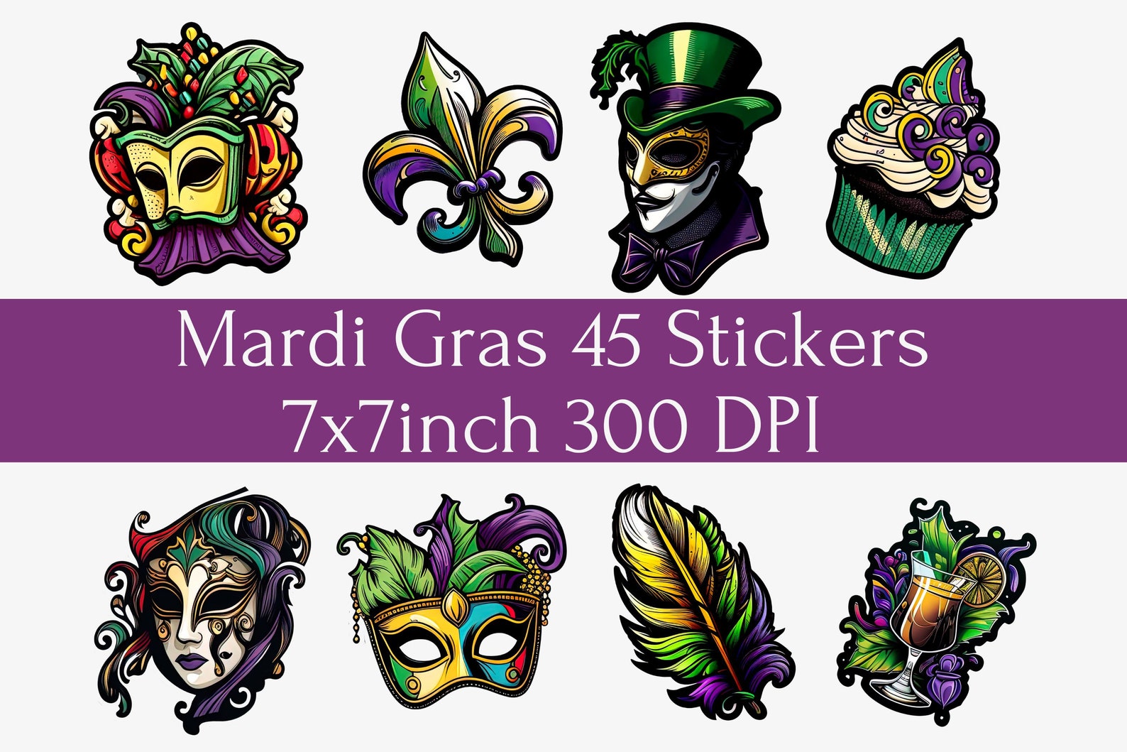 mardi gras stickers on sale