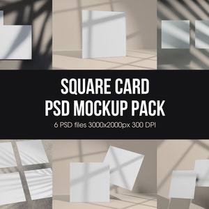 Vierkante kaart Psd Mockup Pack, Instagram Post Mockup, Square Flyer Digitale Mockup