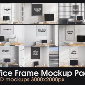 Office Frame Mockup Pack, Office Mock Up, Frame Mock up Bundle