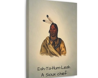 Wraps de galerie de toile - Esh-Ta-Hum-Leah, un chef Sioux