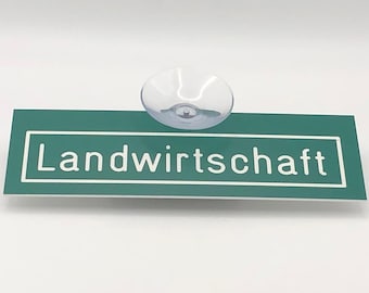 Landwirtschaft Autoschild mit Saugnapf, Kunststoffschild, Schild, Autoschilder