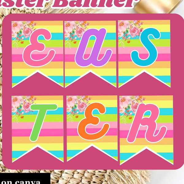 Easter Bunting, Easter Pintables, Easter Decorations, Bunting Banner, Easter Garland, Happy Easter banner, Party Bunting, Spring garland