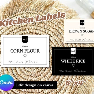Printable Kitchen Labels, Pantry Label Template, Modern Minimalist ...
