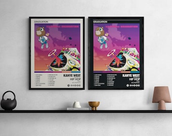 Kanye West Graduation Album Poster: Black & White Digital Download