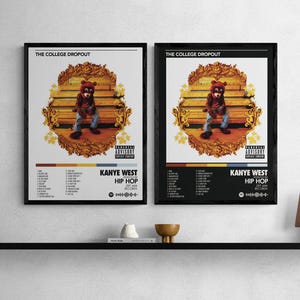Kanye West - The College Dropout - Album Poster - Digital Download - Poster Download - Wall Art - Black & White