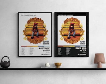 Póster del álbum The College Dropout de Kanye West: Blanco y negro (Descarga digital)