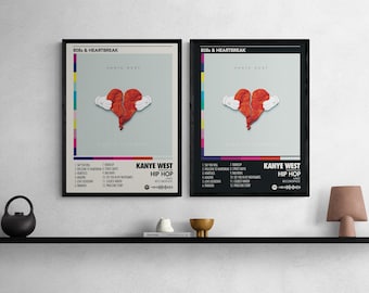 Kanye West 808s and Heartbreak Album Poster – Black and White (Digital Download)