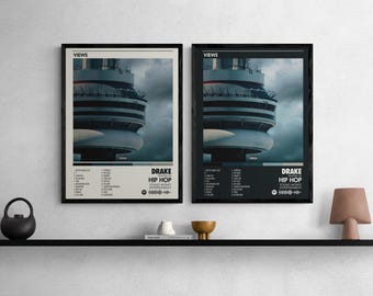 Drake - Views Poster – Hip Hop Album Art Print Digital Download A3 Physical Print