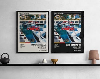 Central Cee & Dave - Sprinter - Album Poster - Digital Download - Poster Download - Wall Art - Black and White
