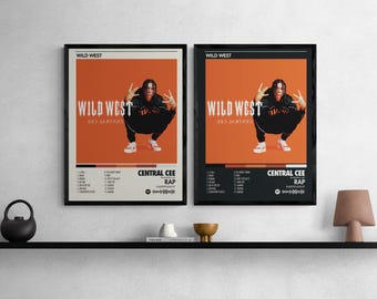 Central Cee - Wild West Album Poster: Black & White (Digital Download)