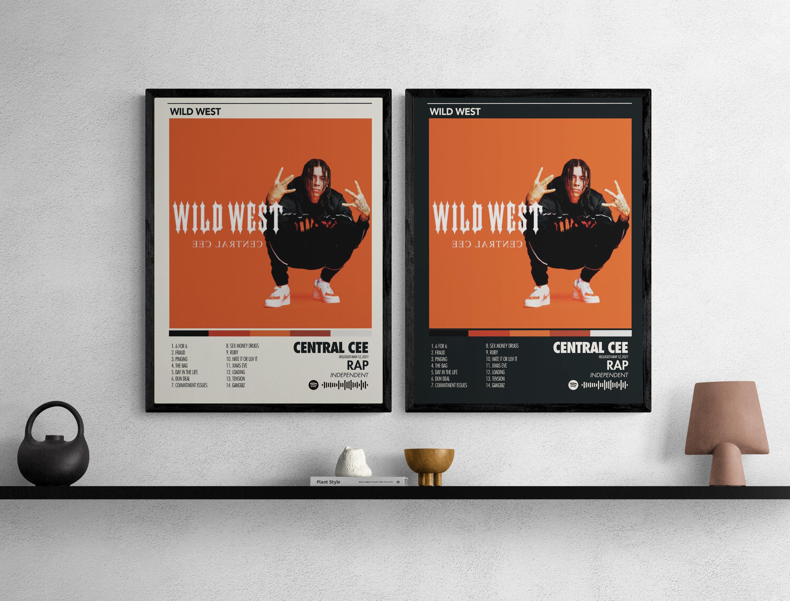 Central Cee - Wild West Album Poster: Black & White (digital