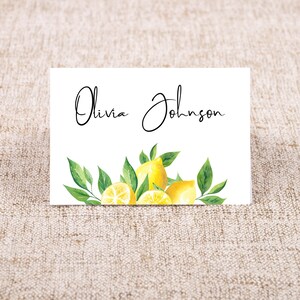 Wedding Place Card, Italian wedding, Lemon Place Card, Name Tag, Template, Printable, Digital Menu, Instant Download