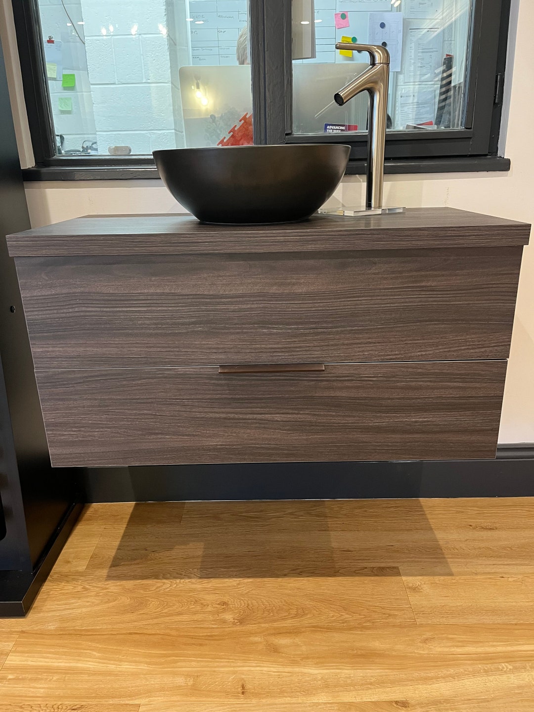 Wall Hung Wood Effect Vanity Unit. Etsy UK