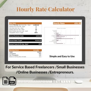 Hourly Rate Calculator | Freelance Rate Calculator | How much to charge | Pricing Spreadsheet for Entrepreneurs & Small Business Owners