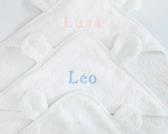 Luxury personalised baby hooded ORGANIC COTTON towel 600 GSM