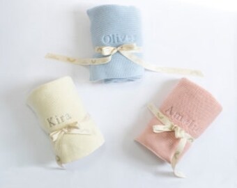 Luxurious Personalised Organic Cotton Baby Blanket