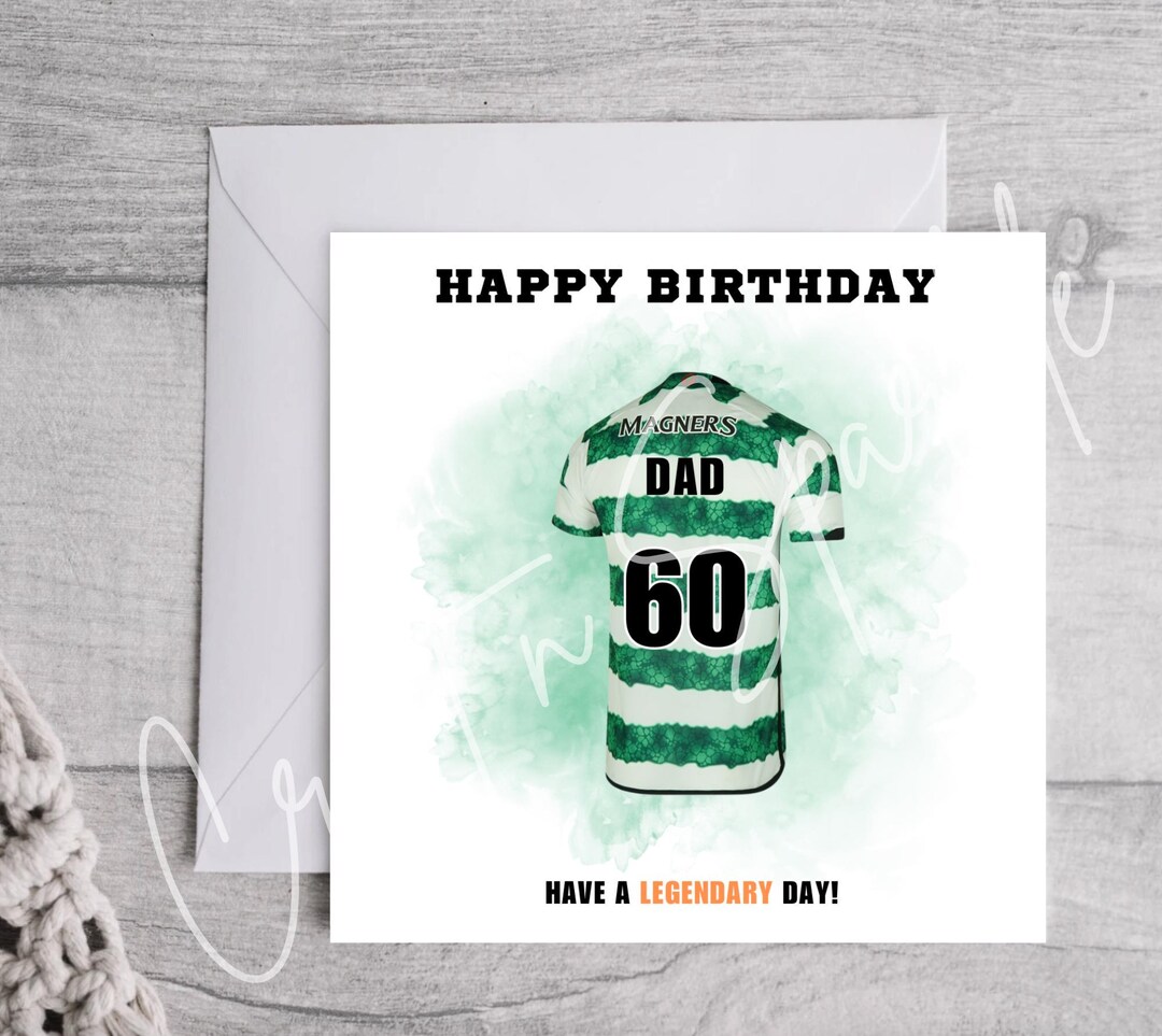 Personalised Celtic Football Birthday Card For Son, Grandson, Nephew, Daughter